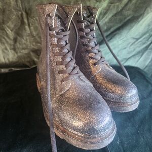 Urban Outfitter Black Glitter Boots